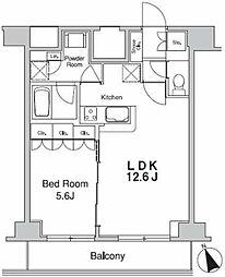プラウドフラット蒲田2 1LDKの間取図画像