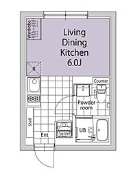TASUKI杉並高井戸 4階1Kの間取り