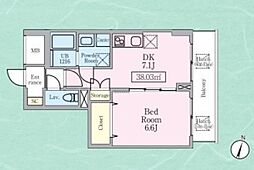 THEROOM 1DKの間取図画像