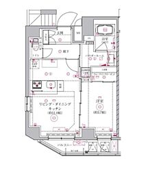 アルテシモエジス 1LDKの間取図画像