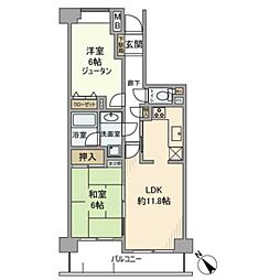 ステイツ西立川昭和記念公園 5階2LDKの間取り