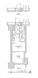 ブルックサイドレジデンス木場 1DKの間取図画像