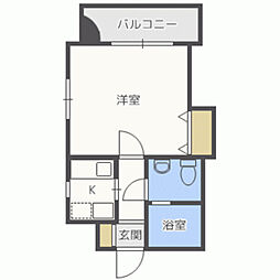 エステートモア城南2 1Kの間取図画像