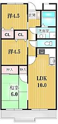 メゾンドフジ 3LDKの間取図画像