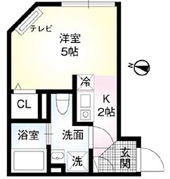 メゾンハイウェイ春日町 1階1Kの間取り