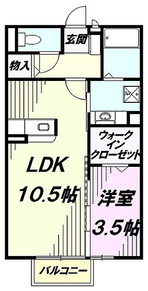 東京都八王子市小宮町(賃貸アパート1LDK・1階・37.53㎡)の写真 その2