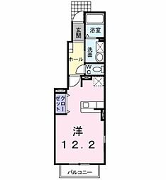 パークハイツ ワンルームの間取図画像