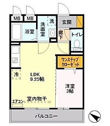 シャルムマリー 1LDKの間取図画像