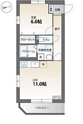 フローラルコートN 1LDKの間取図画像