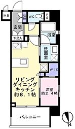 グラサージュ横濱桜木町フィオーレシエル 1LDKの間取図画像