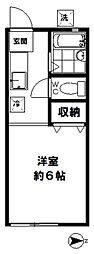 ハイツ エスポアールI 2階1Kの間取り