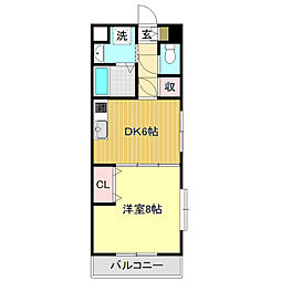 プルミエール 1DKの間取図画像