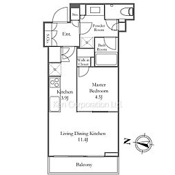 パークコート渋谷ザタワー 1LDKの間取図画像