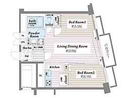 アメニティ55 2LDKの間取図画像