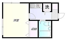 サンエール北砂 2階1Kの間取り