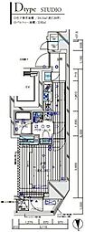 メインステージ八王子TokyoWest 1Kの間取図画像