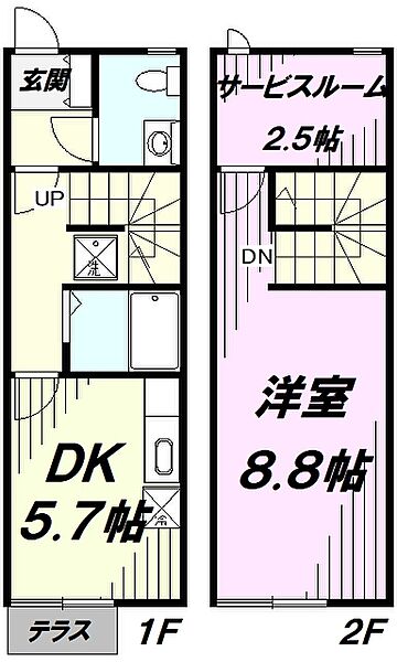 モンテミューレ ｜東京都あきる野市下代継(賃貸テラスハウス1SDK・1階・43.33㎡)の写真 その2