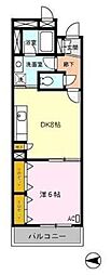 ラフィーネデュオ 1DKの間取図画像