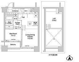 コンフォリア新川 1LDKの間取図画像