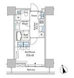 ベルファース芝浦タワー 1Kの間取図画像