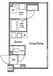 LEGALAND下北沢 2階ワンルームの間取り