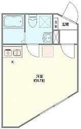 with下高井戸 ワンルームの間取図画像