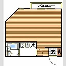 リバーサイドアネックス 3階ワンルームの間取り