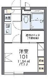 レオパレストレンド 1Kの間取図画像