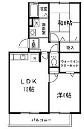 ラ・グランドゥール 1階2LDKの間取り