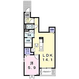 ピオニーガーデン 1LDKの間取図画像