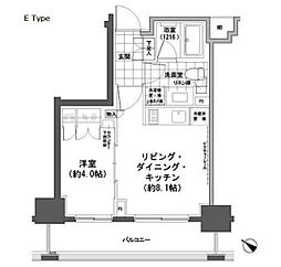 パークハビオ人形町 1LDKの間取図画像