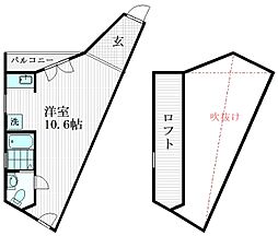 SAKAMURA HOUSE 3階ワンルームの間取り