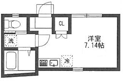 フルーレ目白 ワンルームの間取図画像