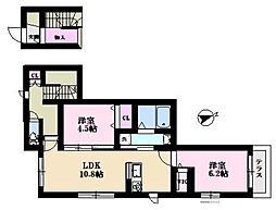 スアビス要町 2階2LDKの間取り
