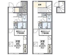 レオパレスChampVert(37782) 1階1Kの間取り