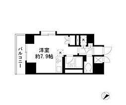 ダイヤモンドレジデンス勝どき 3階ワンルームの間取り