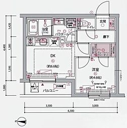 ARCOBALENO BUBAIGAWARA 1DKの間取図画像