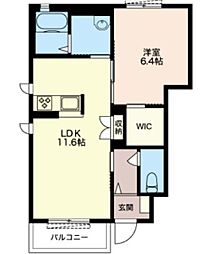 コンフォルテ1 1LDKの間取図画像