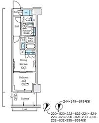 ロイヤルパークス赤羽サウス 1DKの間取図画像