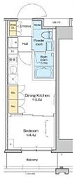 プラウドフラット清澄通り 1DKの間取図画像