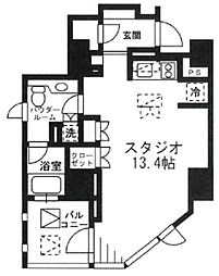 プライムアーバン四谷外苑東 9階1DKの間取り