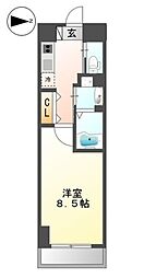 エイチ・ツーオー新深江 1Kの間取図画像