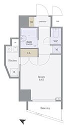 ステージファースト三宿 1Kの間取図画像