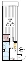 AJ八千代台 1Kの間取図画像