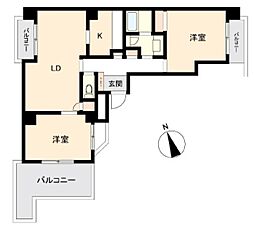 ウィルテラス南大塚 8階2LDKの間取り