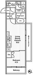 ニド本蓮沼 1LDKの間取図画像