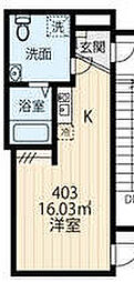 大田区新蒲田2丁目マンション ワンルームの間取図画像