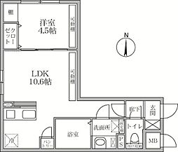 ラヴィエール大島&mew 1LDKの間取図画像