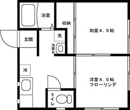 トヨトミハウスII 2階2Kの間取り