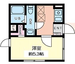 ミレドゥーエ西小山 2階1Kの間取り